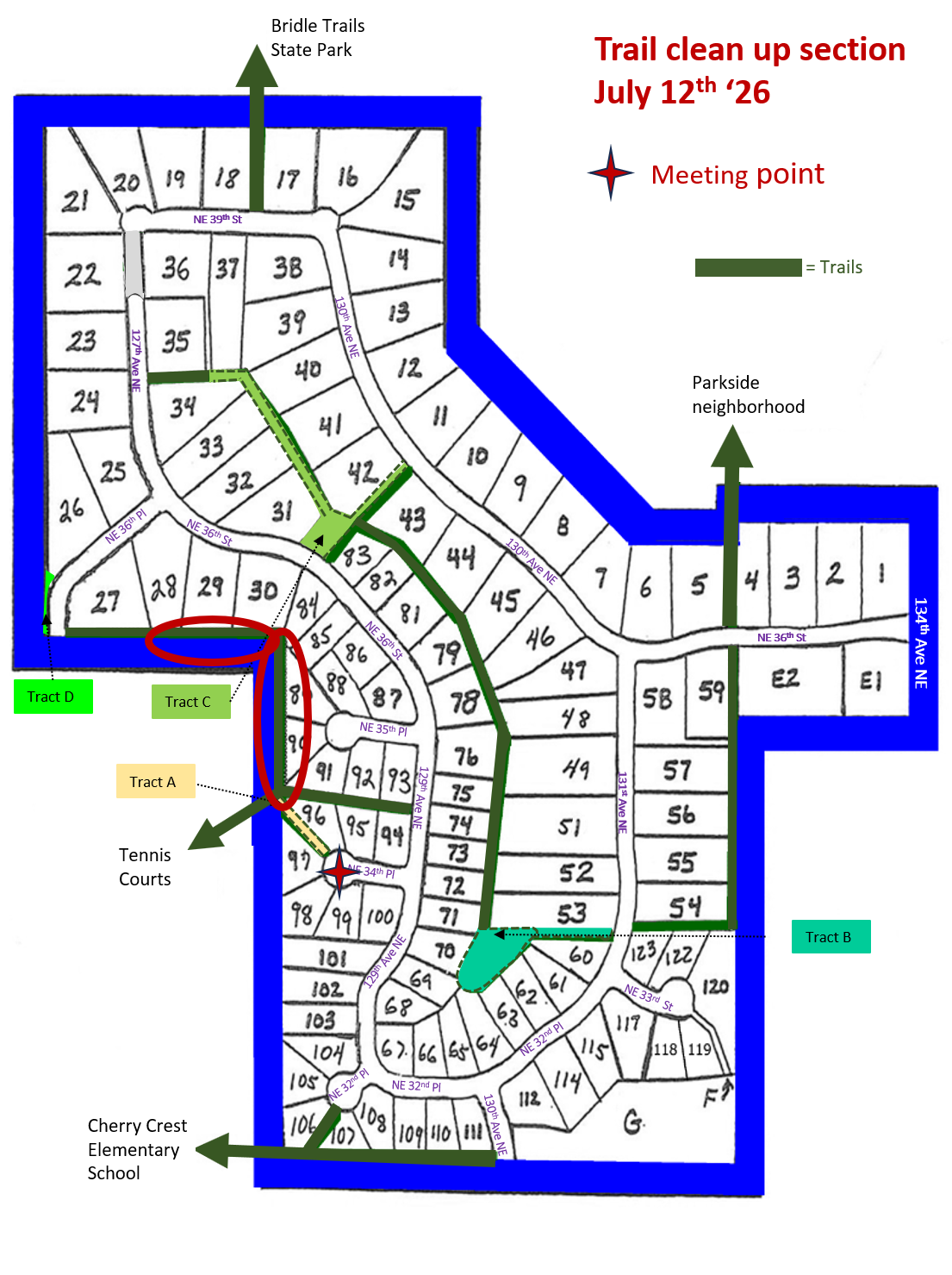Cleanup map for Sunday, July 12