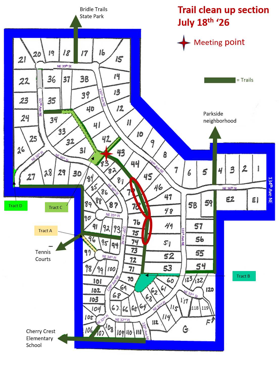 Cleanup map for Saturday, July 18